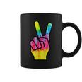 Finger Peace Sign Tie Dye 60S 70S Funny Hippie Costume Coffee Mug