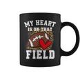Funny My Heart Is On That Field Football Mom Leopard Coffee Mug