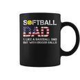 Funny Softball Dad Baseball Bigger Balls Usa Flag Gift For Mens Coffee Mug