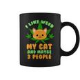 I Like Weed My Cat And Maybe 3 People Stoner Gift Coffee Mug