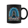 I Wear Blue For My Students Leopard Rainbow Autism Awareness Coffee Mug