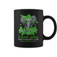 I Wear Green For Mental Health Awareness Ribbon Elephant Gift For Womens Coffee Mug