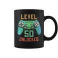 Level 50 Unlocked 50Th Birthday Gamer Gifts 50 Year Old Male Coffee Mug