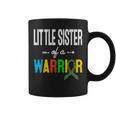 Little Sister Of A Warrior Autism Awareness Support Coffee Mug