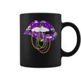 Mardi Gras Carnival Costume Purple & Gold Fleur De Lis Lips V9 Coffee Mug