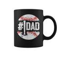 Mens 1 Dad Baseball Number One Daddy Son Gifts Fathers Day Coffee Mug