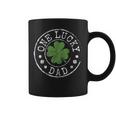 Mens One Lucky Dad Father Funny Irish Shamrocks St Patricks Day Coffee Mug