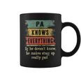 Mens Pa Knows Everything Grandpa Fathers Day Gift Coffee Mug