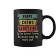 Mens Poppy Knows Everything Grandpa Fathers Day Gift Coffee Mug