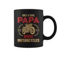 Mens Vintage Father Day Only Papa Rides Motorcycle Cool Biker Dad Coffee Mug