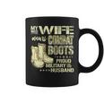 My Wife Wears Combat Boots Dog Tags Proud Military Husband Coffee Mug