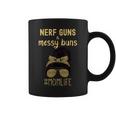 Nerf Guns And Messy Buns Funny Momlife Leopard Print Coffee Mug
