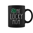 One Lucky Mom Plaid Lucky Mama Funny St Patricks Day Mom Coffee Mug