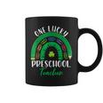 One Lucky Preschool Teacher St Patricks Day Teacher Rainbow Coffee Mug
