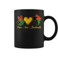 Peace Love Black History Month Afro African Pride Women Men Coffee Mug