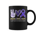 Peace Love Cure Lupus Awareness Purple Ribbon Lupus Support Coffee Mug