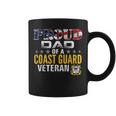 Proud Dad Of A Coast Guard Veteran American Flag Military Coffee Mug