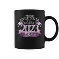 Proud Little Sister I 2023 Graduate Black Purple Outfit Coffee Mug