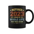 Retired 2023 Funny Vintage Retirement Humor Gifts Men Women Coffee Mug