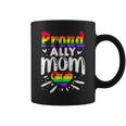 Retro Proud Ally Mom Rainbow Heart Lgbt Gay Lesbian Pride Coffee Mug
