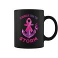 Stronger Than The Storm Fight Breast Cancer Ribbon Wear Pink Coffee Mug