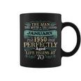 The Man Myth Legend January 1950 70Th Years Old Birthday Coffee Mug