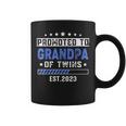 Twin Baby Shower Dad Promoted To Grandpa Of Twins Est 2023 Coffee Mug