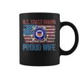 US Coast Guard Proud Wife With American Flag Gift Veteran Coffee Mug