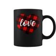 Valentines Days Buffalo Plaid Heart Tee - Men Women T-Shirt Coffee Mug
