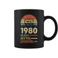 Vintage 1980 Made In 1980 40Th Birthday 40 Years Old Gift Coffee Mug