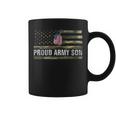 Vintage American Flag Proud Army Son Veteran Day Gift Coffee Mug