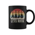 Vintage Retro Lets Rock Rock And Roll Guitar Music Coffee Mug