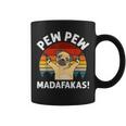 Vintage Retro Pug Pew Pew Madafakas Funny Pug Pew Pew Coffee Mug