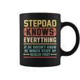 Vintage Stepdad Knows Everything Stepdad Grandpa Coffee Mug