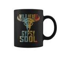 Wild Heart Gypsy Boho Soul Vintage Boho Cow Bull Skull Coffee Mug