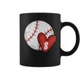 Womens Custom Baseball Mom Number 8 Heart For Mom Mommy Coffee Mug