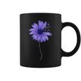 Womens Esophageal Cancer Awareness Sunflower Periwinkle Ribbon Coffee Mug