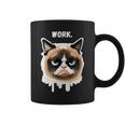 Work - Moody Bored Cat Funny Kitten Kitty Lover Coffee Mug