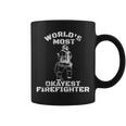 Worlds Most Okayest Firefighter Funny Fireman Coffee Mug
