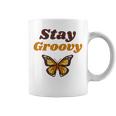 Butterfly Stay Groovy Retro Hippie Positive Mind Happy Life Coffee Mug