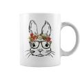 Cute Mom N Girls Easter Bunny With Glasses Leopard Print Gift For Womens Coffee Mug