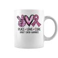 Peace Love Cure Pink Ribbon Cancer Breast Awareness Coffee Mug