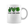 Peace Love Luck Lucky Clover Shamrock St Patricks Day Coffee Mug