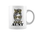 Proud Army Aunt Camouflage Messy Bun Soldier Mothers Day Coffee Mug
