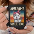 34 Year Old Awesome Since 1989 34Th Birthday Gift Dog Girl Coffee Mug Funny Gifts