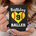 9Th Birthday Baller Funny 9 Year Old Softball Coffee Mug Funny Gifts