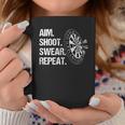 Aim Shoot Swear Repeat Funny Darts Player Coffee Mug Personalized Gifts