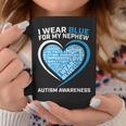 Aunt Uncle Heart I Wear Blue For My Nephew Autism Awareness Coffee Mug Unique Gifts