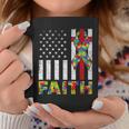Autism Awareness Faith Cross Autistic Usa Flag For Dad Mens Coffee Mug Unique Gifts