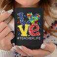 Autism Awareness Month Love Heart Puzzle Piece Teacher Life Coffee Mug Funny Gifts